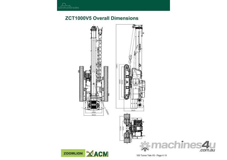 2025 Zoomlion Telescopic Crawler Crane | 100t Capacity | 66m boom + jib