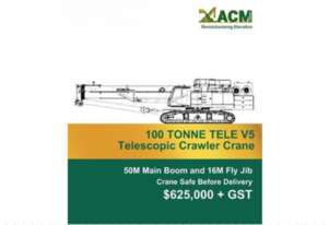 2025 Zoomlion Telescopic Crawler Crane | 100t Capacity | 66m boom + jib