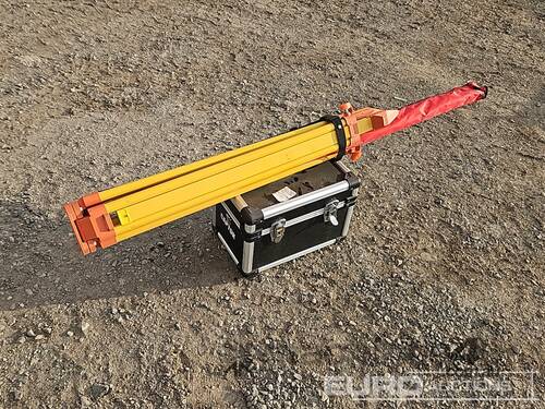 caption Unused Captok Self-Leveling Rotary Laser Level With Batteries, Receiver, Tripod, Grade Rod