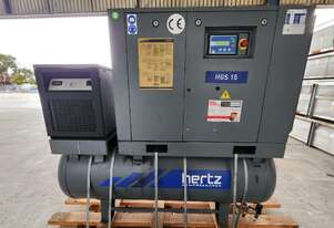 Hertz HGS-15 rotary screw compressor with HRD 50 Air Dryer