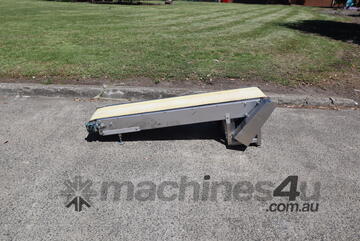 Small Stainless Steel Motorised Incline Belt Conveyor - 0.48m High