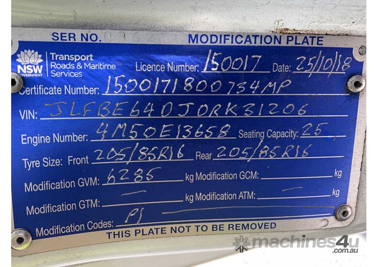 2018 Mitsubishi Rosa BE600 Bus