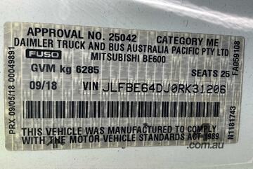 2018 Mitsubishi Rosa BE600 Bus