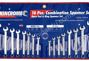 Kincrome Combination Spanner Set 16 Pce AF & Metri