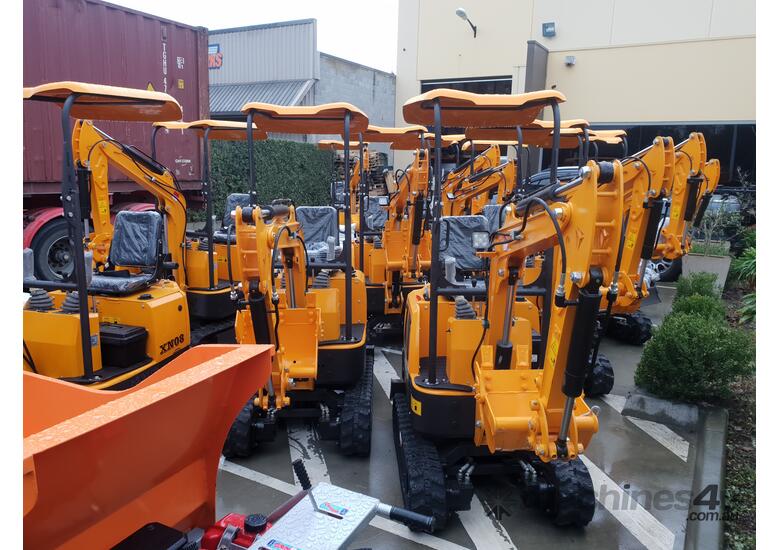 caption Mini excavator New model rhino xno8 with all attachments