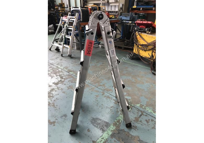 caption Mighty Max Telescopic Ladder Folding Aluminum 4.5 Meter 150 kgs SWL
