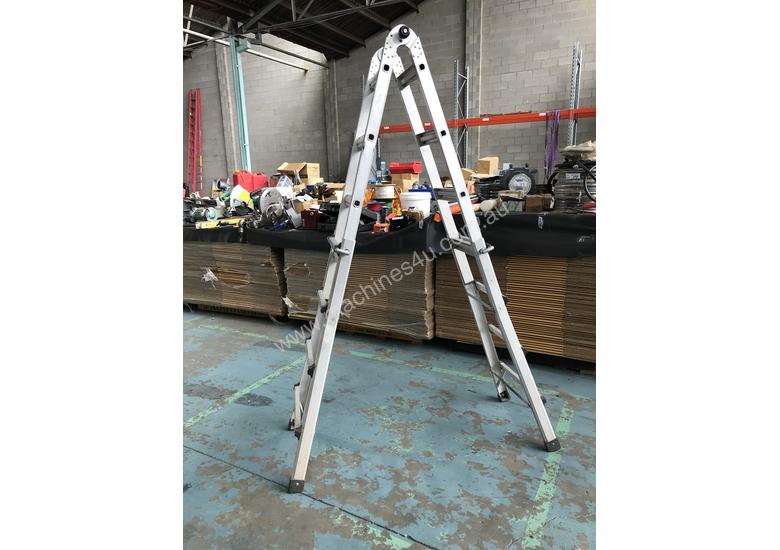 caption Mighty Max Telescopic Ladder Folding Aluminum 4.5 Meter 150 kgs SWL