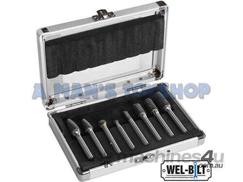 BURR SET HI SPEED STEEL 8 PIECE1/4 SHANK