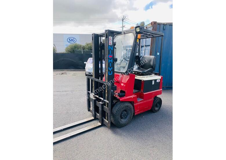 caption Nichiyu 1.8T Container Mast Electric FORKLIFT - 1600kg Capacity 3m Lift