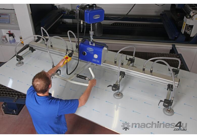 caption 125kg VacuMaster for handling & loading sheet steel.