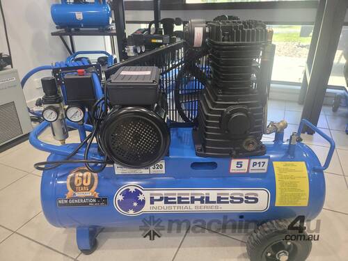 Peerless P17 Petrol Air Compressor: Belt Drive, Honda GX200, 350LPM