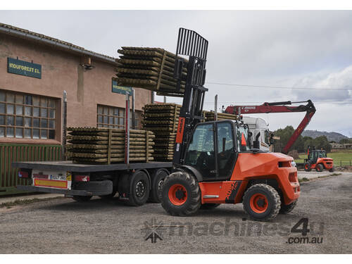 caption AUSA C201H Rough Terrain Forklift - OPEN CAB, 4X4