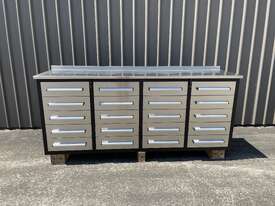 Unused 7FT 20 Draw Stainless Steel Work Bench - picture2' - Click to enlarge