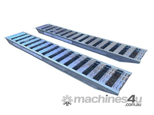 6-Tonne 3.5m x 560mm Aluminium Loading Ramps (Serrated Bar)