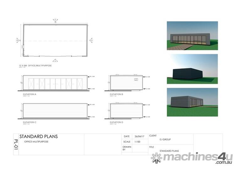 caption Auzbilt Display Suite/Office Suite Portable Offices: 12m x 6m, For Sale