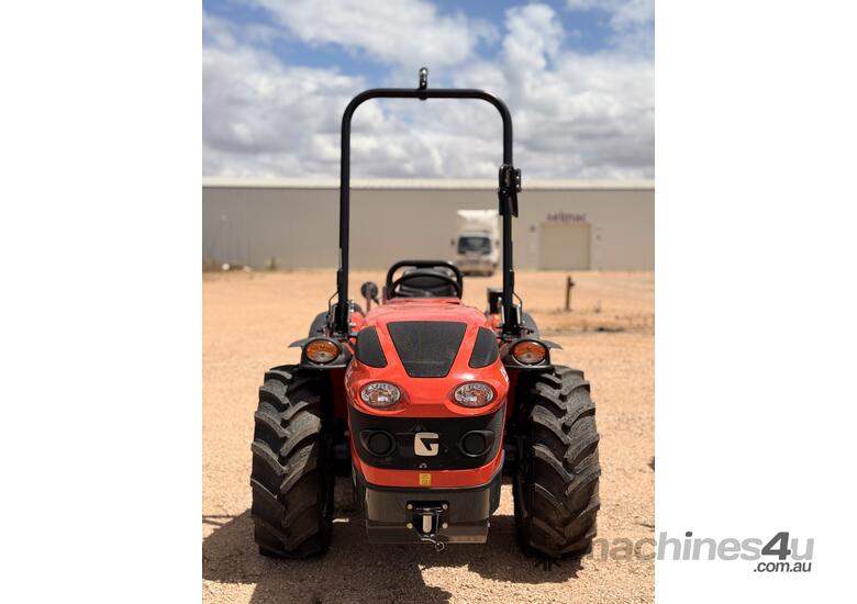 caption Goldoni 48hp Tractor: E60 RS Equal Size Wheel - Perfect for Navigating Limited Spaces