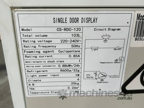 Colstone Single Door Display Refrigerator