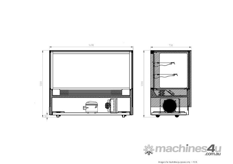 Modern 2 Shelves Cake or Food Display - GAN-1500RF2