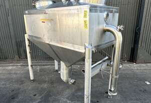 1500L STAINLESS Milk Dairy Food Grade Process Vessel TANK BSM Conical Hopper Manways CIP Legs