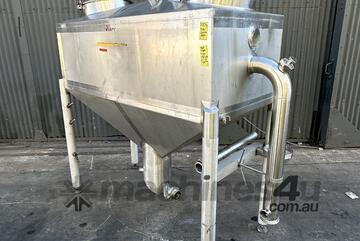 1500L STAINLESS Milk Dairy Food Grade Process Vessel TANK BSM Conical Hopper Manways CIP Legs