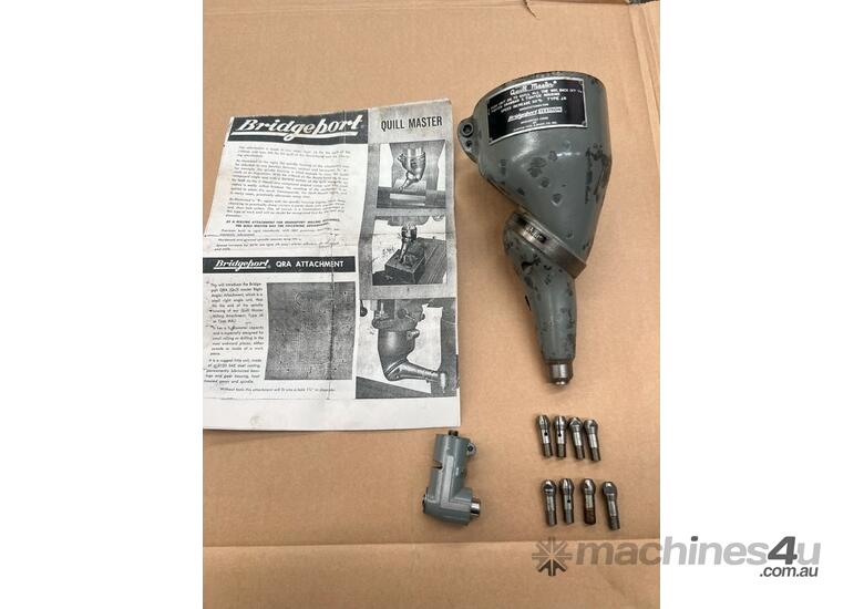 caption Bridgeport Tooling Quillmaster and Horizontal attachments