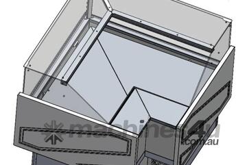 Tecnodom Series Mr80 Black Corner Deli Display W/ Storage And Castors Tdmr 08E