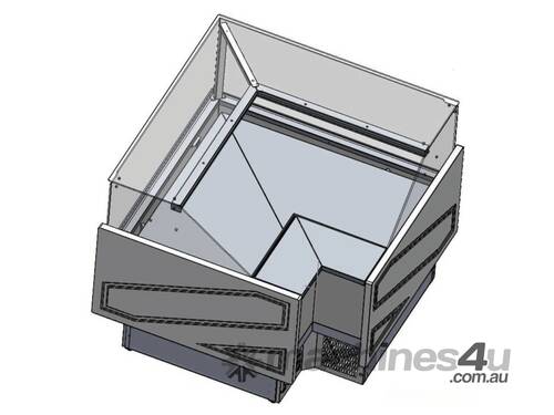 Tecnodom Series Mr80 Black Corner Deli Display W/ Storage And Castors Tdmr 08E