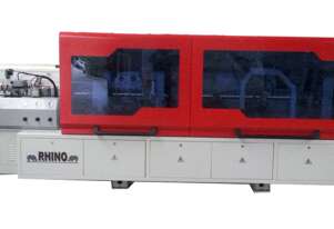 Used Rhino R5000RC Corner Rounding Edge Bander. Location Melbourne