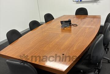 Solid Veneer Boardroom Table + 8 Chairs 2685 x 1500 x 710 mm