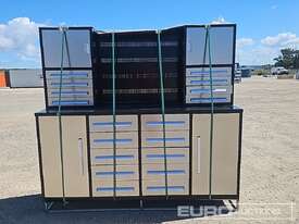 Unused 2.1m Work Bench/Tool Cabinet, 18 Drawers  - picture0' - Click to enlarge