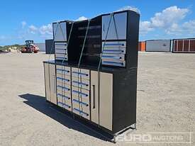 Unused 2.1m Work Bench/Tool Cabinet, 18 Drawers  - picture1' - Click to enlarge