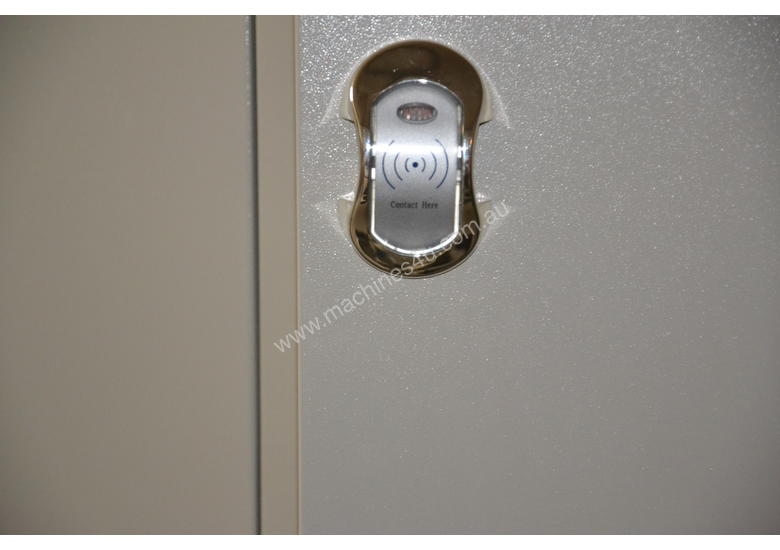 caption Six Bank Electric Swipe Card Locker