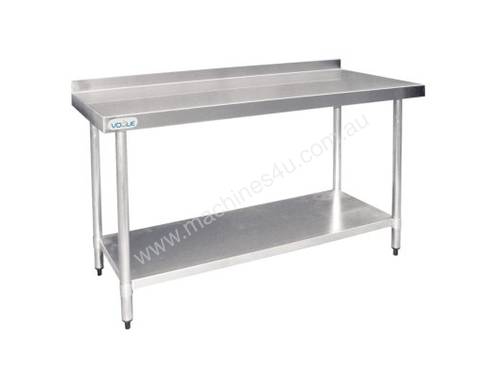 Vogue St/St Wall Table 60mm Upstand 1200x600mm