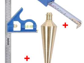 Kincrome Tool Set with Plumb Bob Brass K11065, Tape Measure K11011 and Combination Square K11068 - picture0' - Click to enlarge