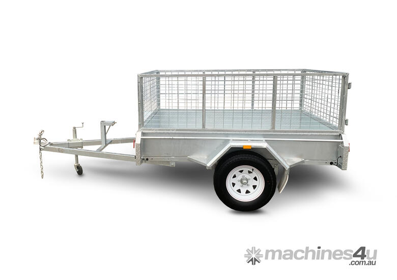 New NUBCO 7X5 SINGLE AXLE 12 SIDES ALL CHECKER PLATE GALVANISED TILT ...