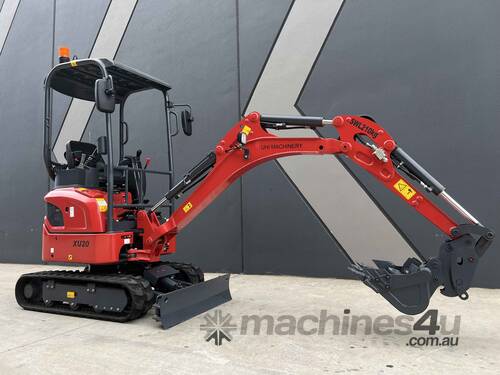caption UHI 16hp Kubota Engine XU20 mini Excavator Zero Swing with Expandable Track & Swing Boom.
