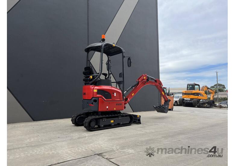 caption UHI 16hp Kubota Engine XU20 mini Excavator Zero Swing with Expandable Track & Swing Boom.