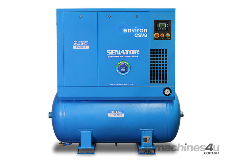 caption CVA Compressors - New Senator Rotary Screw Air Compressor VSD with Dryer - CSV8 - 7.5kw - 16-39cfm