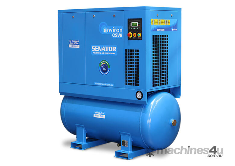 caption CVA Compressors - New Senator Rotary Screw Air Compressor VSD with Dryer - CSV8 - 7.5kw - 16-39cfm