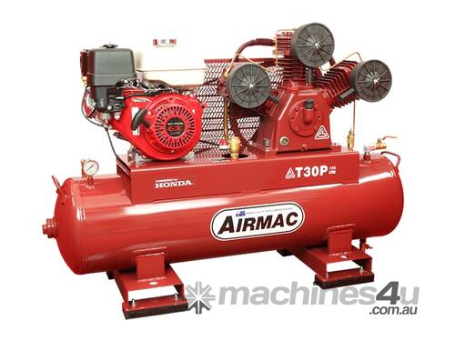 CVA Compressors - New Airmac T30P Honda Petrol Piston Compressor - 24cfm 