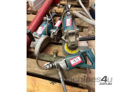 Makita Electric Angle Grinders -Quantity.OF3 and Makita Drill -Not Tested