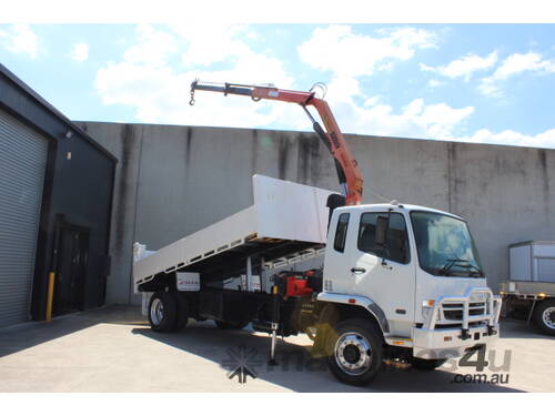 MITSUBISHI FUSO FIGHTER 10 CRANE WITH TIPPER BODY FEATURING DROP SIDES
