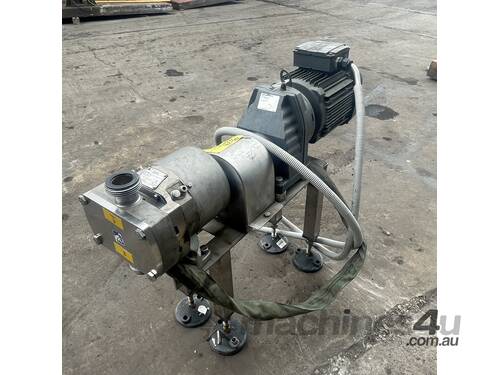 caption Alfa Laval OPTILOBE 22 stainless Food grade optimized rotary lobe pump BSM + 1.5kW SEW Gear Motor