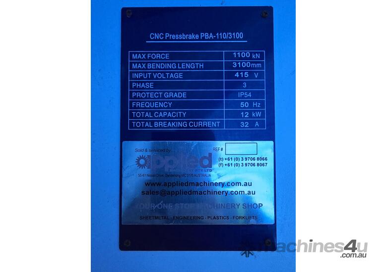 caption Machtech PBAS 110-3100 CNC3