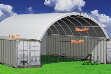 20ft x 40ft Container Shelter - With End Wall