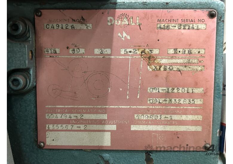 caption DoALL C912A Horizontal Bandsaw **Located Derrimut**