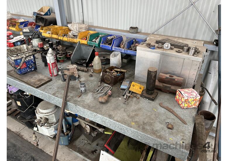 caption Contents Of Steel Frame Workbench W Vice
