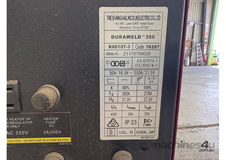 caption Lincoln Electric Duraweld 350 Welder (Council Asset)