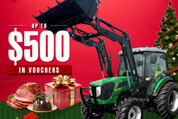 AgKing - 70HP Tractor A/C Cabin 4WD AK704 with FEL & 4in1 Bucket