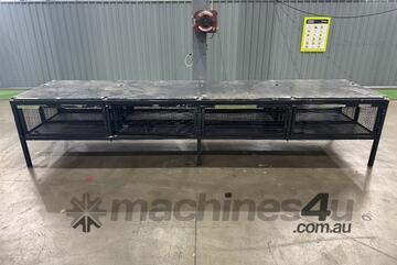 Long Work Bench With Storage Cages